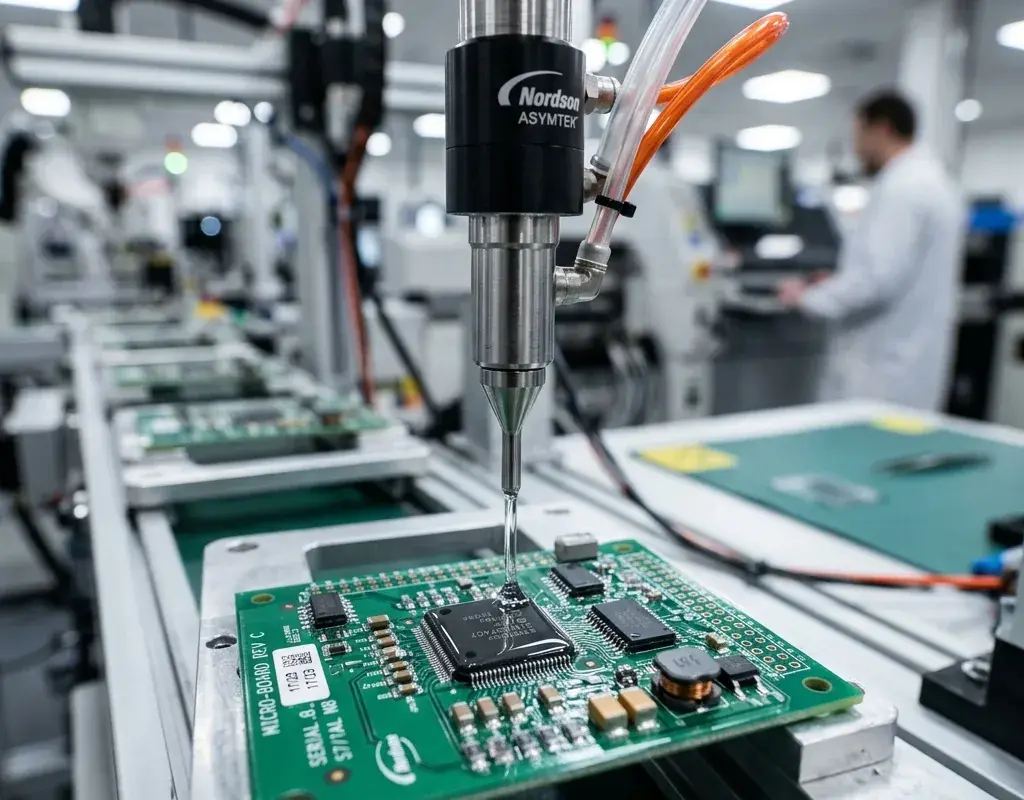 Conformal Coating & Potting — precision electronic manufacturing at TOS Lanka's facility in Sri Lanka