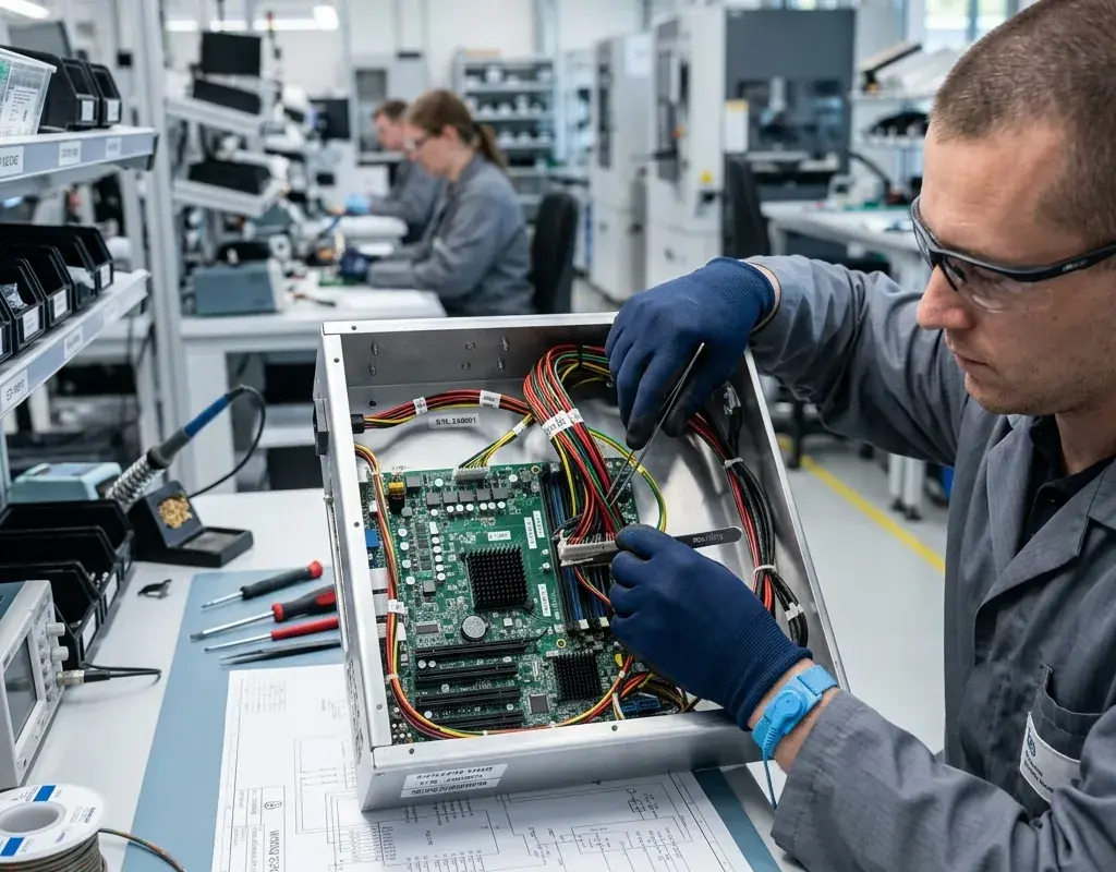 System Integration & Box Build — precision electronic manufacturing at TOS Lanka's facility in Sri Lanka